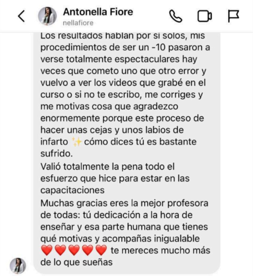 DM de Antonella Fiore - Mensaje de agradecimiento